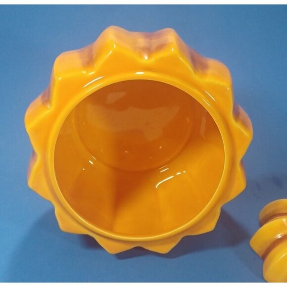 Majolica Pottery  Pumpkin Tureen Candy Dish Cookie Jar Bowl Lid Olfaire Portugal - Picture 7 of 14